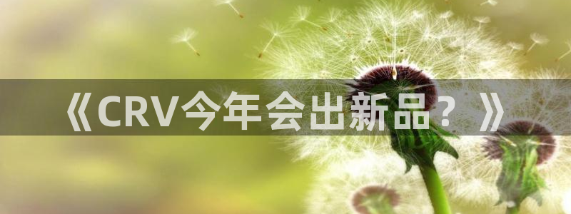 耀世娱乐2登录入口：《CRV今年会出新品？》